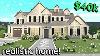 40k Spring Realistic Bloxburg House Build 2 Story Exterior Tutorial [upl. by Gleason]