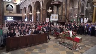 Funerale Matilde Lorenzi uno sci col suo nome e il Tricolore ad avvolgere la bara [upl. by Ayanat]