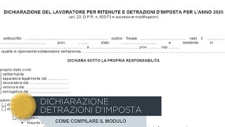 Come compilare modulo detrazioni dimposta [upl. by Morette466]