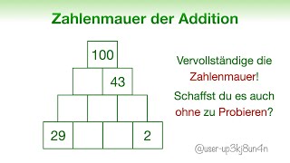 Lasst uns Lösungsideen austauschen  Zahlenmauer der Addition [upl. by Eirrol]