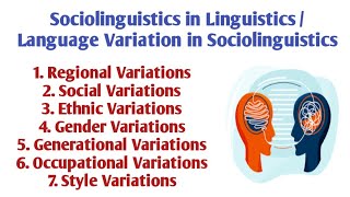 Sociolinguistics in Linguistics  Fundamental Concept and Language Variation in Sociolinguistics [upl. by Ardnal887]