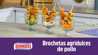 Brochetas agridulces de pollo – Empanizador Crujiente Bimbo [upl. by Nodnil880]