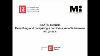 STATA Tutorials Describing and Comparing a Continuous Variable Between Two Groups [upl. by Jay359]