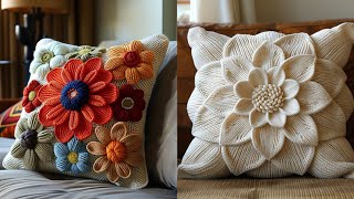 TOP 50 BEAUTIFUL EASY TO MAKE HANDWORK IDEASBEAUTIFUL CROCHET EMBROIDERY CUSHION COVERS IDEAS [upl. by Nedyarb939]