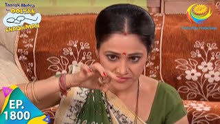 Taarak Mehta Ka Ooltah Chashmah  Episode 1800  Full Episode [upl. by Kcirtapnhoj]