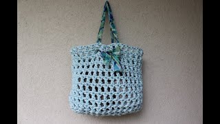 prosta siatka torebka ze sznurka bawełnianego  crochet market bag [upl. by Namus]