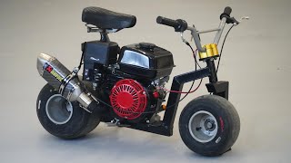 Homemade 200cc Mini MOTORCYCLE of GOKART TIRES [upl. by Anaeli937]