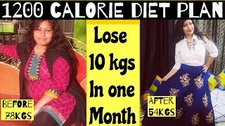 1200 calorie diet plan for weight loss  Lose 10 kgs in a month  Veg Diet Plan  Azra Khan Fitness [upl. by Ingold]