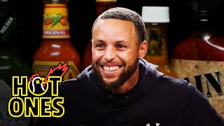 Stephen Curry Is On Fire While Eating Spicy Wings  Hot Ones [upl. by Ettenwad]