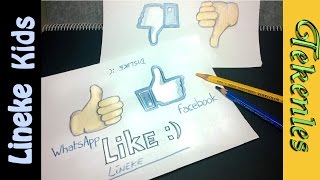 Teken duimpje omhoog  Emoji en facebook tekening D [upl. by Rahel567]