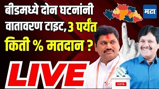 Maharashtra Assembly Election Voting LIVE  Beed च्या 2 घटनांनी वातावरणं टाइट ३ पर्यंत किती मतदान [upl. by Feeley634]