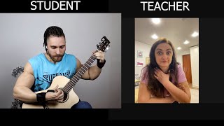 Professional GUITARIST Pretends to be a BEGINNER to Lesson  PRANK [upl. by Wiles]