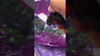 Popping bubbles mod podge resin purple onestroke roses [upl. by Eiramaneet]