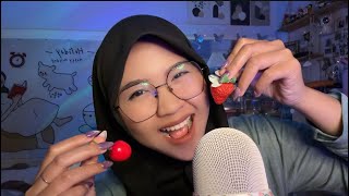 ASMR EAT FAKE STRAWBERRY AND CHERRY [upl. by Keever605]