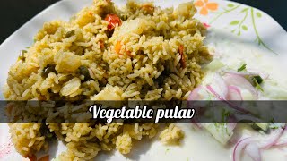 Simple green veg pulao  Quick amp easy pulao recipe vegpulaorecipe trending pulaorecipe [upl. by Ahsait79]