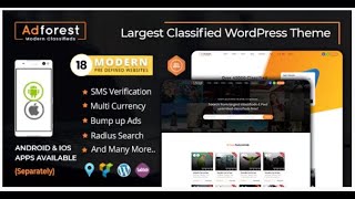 Adforest Classified Ads Wordpress theme Review  Best Classified theme [upl. by Marvin]