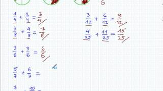 Dodawanie ułamków zwykłych o jednakowych mianownikach  Matematyka Szkoła Podstawowa i Gimnazjum [upl. by Vaden304]