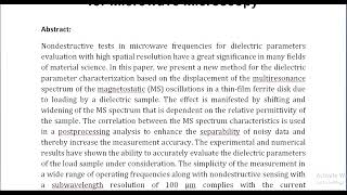 Multiresonance Measurement Method for Microwave Microscopy [upl. by Ahsi79]