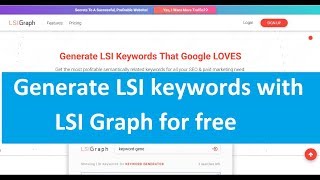 Generate LSI keywords with LSI Graph for free [upl. by Leiuqese]