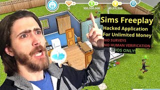 Sims Freeplay  Unlimited Money  Hacked Application No Surveys IOS  2nd Working Way [upl. by Frohne]