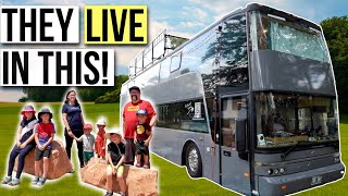 Family of 8 LIVING in a Two Story RV  DOUBLE DECKER BUS TOUR [upl. by Casady634]