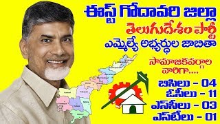 East Godavari District TDP MLA Candidates Caste wise 2019  AP CM Chandrababu Naidu  MBC Times [upl. by Caassi]