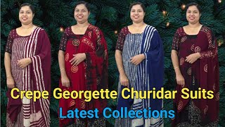 Crepe Georgette Churidar Suits Collections‼️Booking  8848089032 9074248160 [upl. by Daniele]