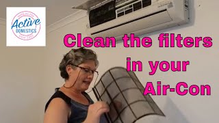 How to remove and CLEAN filters in Panasonic Airconditioner [upl. by Eanerb]