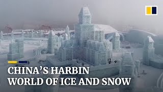 Stunning ice and snow sculptures emerge at China’s Harbin festival [upl. by Kirschner]