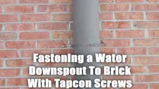 Water Downspout Fastened to Brick Using Tapcon Brick Screws [upl. by Proud754]