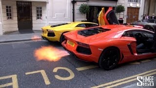 DUAL FLAMETHROWER  Epic Aventador Rev Battle [upl. by Hillman]