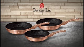 Berlinger Haus Metallic Line Rosegold Edition 3 Pcs Frypan Set Presentation BH 1278N [upl. by Calvina]