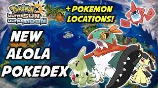 Pokemon Ultra Sun and Moon NEW Alola Pokedex All New Pokemon Locations [upl. by Notnilc]