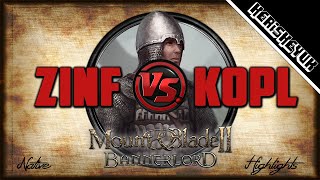 Zinfandel vs KoPL Highlights  Mount and Blade 2 Bannerlord [upl. by Sheets]