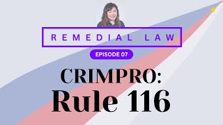 REMEDIAL LAW REVIEW CRIMPRO 07 Rule 116 [upl. by Viridis402]