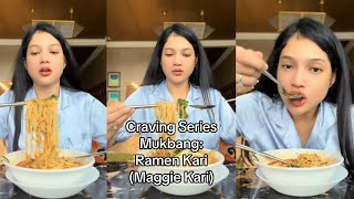 Atikah Suhaime  Mukbang Ramen Kari  Maggi Kari versi sihat 😋 [upl. by Birkle]