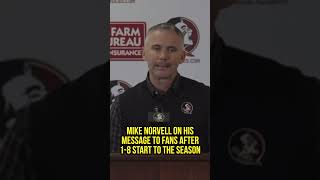 Mike Norvell shares his message to FSU fans following the 18 start to the 2024 season FSUFootball [upl. by Cathi]