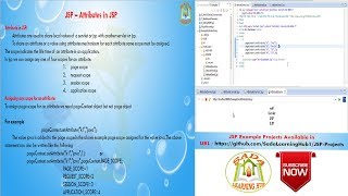 Lesson  18  JSP  Attributes in JSP [upl. by Anilef332]