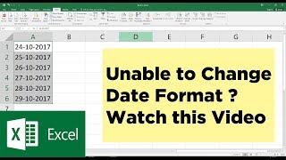 Unable to Change Date Format in Excel  You need to watch this  Microsoft Excel Tutorial [upl. by Emixam]