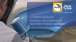 Glasurit Reihe 90 2SchichtDecklack Einlackieren in das zu lackierende Teil Deutsch [upl. by Pernell]