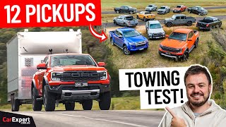 Pickup towing test Top 12 trucks compared in tough ute tests to find the best [upl. by Amilb]