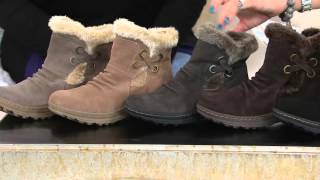 BareTraps Suede Water Resistant Ankle Boots w Faux Fur  Adalyn on QVC [upl. by Torrlow]