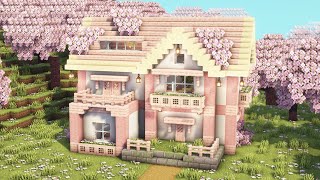 Minecraft How to Build a Cozy Cherry Blossom House  Tutorial [upl. by Michaella106]