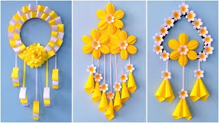 3 Easy and Quick Paper Wall Hanging Ideas  A4 sheet Wall decor  Cardboard Reuse Room Decor DIY [upl. by Sadnalor]