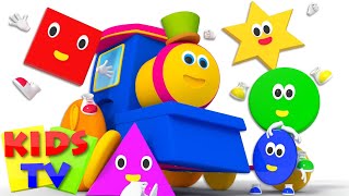 Five Little Shapes  Shapes Song  Learn Shapes  Baby Songs  Kids Tv Bob The Train Cartoons [upl. by Minnaminnie348]