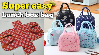 SUPER EASY LUNCH BOX BAG  PICNIC BAG making at home  handbag  bag cutting and stitching  purse [upl. by Kcirdle456]