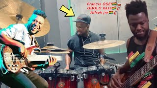 Francis OSEI drummer Highlife🔥jam with Obolo bass as Affrehfrn Obolo bass best bassist in ghana [upl. by Odama]