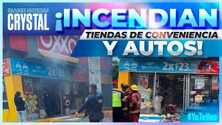 Sujetos incendian tiendas de conveniencia y vehículos en Uruapan Michoacán  Crystal Mendivil [upl. by Alsworth]