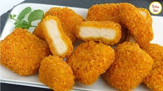 Homemade Chicken Nuggets Recipe by Tiffin Box  How To Make Crispy Nuggets for kids lunch box [upl. by Yelahc592]