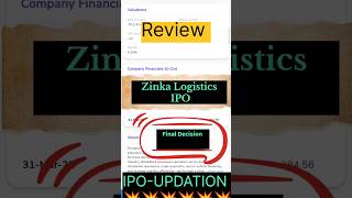 Zinka Logistics Solution Limited IPO • Zinka Logistics IPO Review • Zinka IPO • Final Review • Zinka [upl. by Gizela]